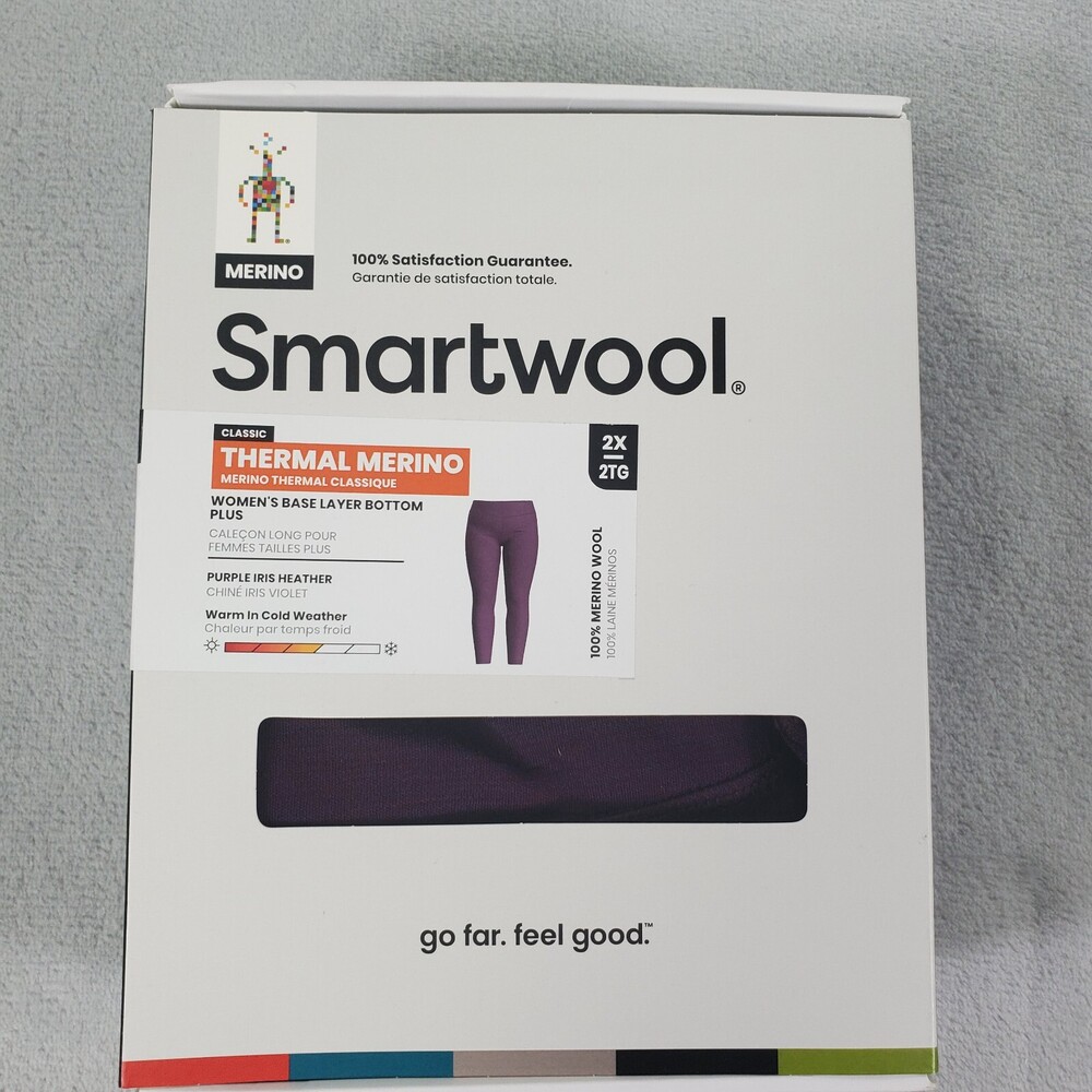 SmartWool Base Layer Bottom Plus Women Small Purple Iris Heather Thermal Merino
